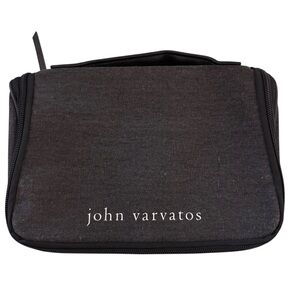 John Varvatos Black Men's hanging Travel Toiletry Bag Charcoal grey/black NWOT
